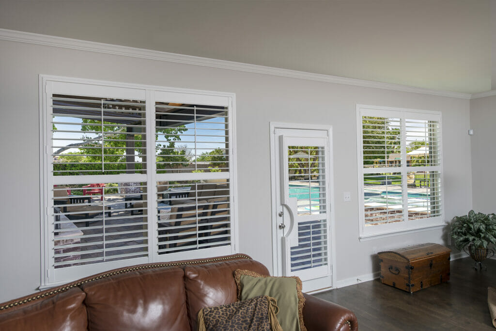 Eclipse Shutters with French Door midrail